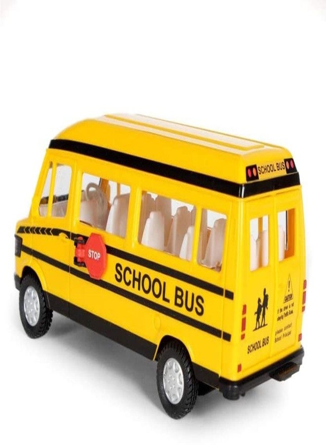 USCATALOG Tmp School Bus Pull Back Vehicle, 1 Pull Back Vehicle, Multicolour - Image 4